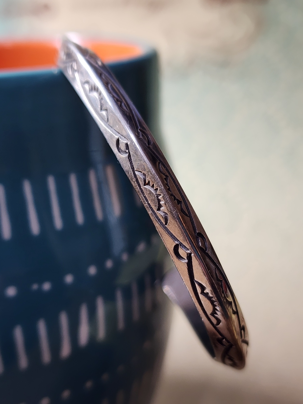Leonard Paquin Sterling Cuff - Native American Laguna Zuni - Picture 3 of 10